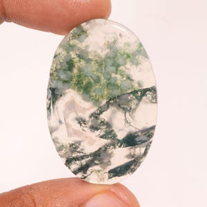 Marvellous Top Quality Natural Moss Agate Oval Shape Cabochon Loose Gemstone For Making Jewelry 38.85 Ct 41X27X4 MM GA-17957
