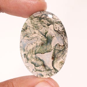 Classic Top Quality Natural Moss Agate Oval Shape Cabochon Loose Gemstone For Making Jewelry 36.70 Ct 38X27X4 MM GA-17968