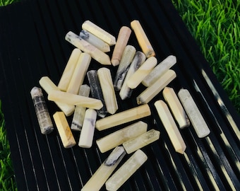 Yellow Dendritic Agate Crystal Points: Metaphysical Obelisk Gemstone (1-2 Inch)