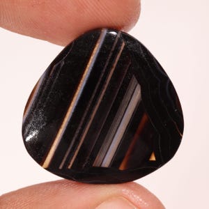 Botswana Agate Heart Cabochon: Polished Gemstone, 19.85 ct