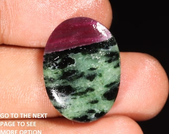 Natural Ruby Zoisite Cabochon – Genuine Loose Gemstone for Jewelry Making
