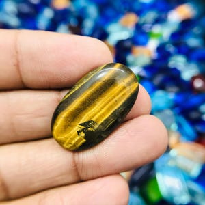28x11x5mm Natural Rare Tiger's Eye Cabochon Loose Gemstone ! Loose Tiger's Eye Jewellery Gemstone ! Polished Gemstone - 22 Cts