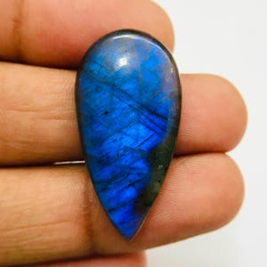 35x17x5mm Natural Blue Flashy Labradorite Cabochon Gemstone ! Loose Labradorite Jewelry Making Gemstone ! Polished Gemstone - 21 Cts