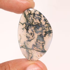 Fantastic Top Quality Natural Moss Agate Fancy Shape Cabochon Loose Gemstone For Making Jewelry 26.35 Ct 38X24X3 MM GA-17953