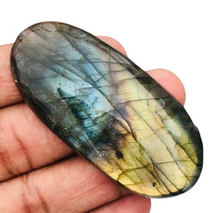 63x29x7mm Natural Unique Multi Flashy Labradorite Cabochon Gemstone ! Labradorite Jewelry Making Gemstone ! Polished Gemstone -124 Carat