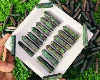 Faceted Ruby Zoisite Tower: African Crystal Gemstone (1-2" Inch)