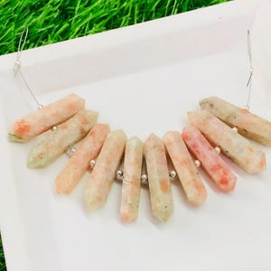 12 Pieces Natural Sunstone Central Drilled Point Gemstone // Sunstone Point Gemstone // Faceted Sunstone Both Side Mini Point 1-2&quot; Inch