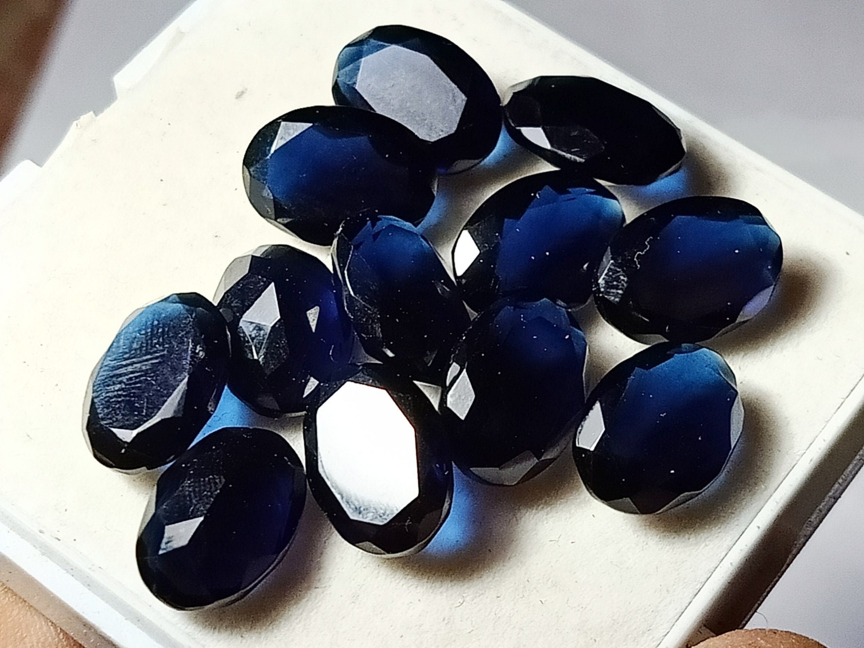 6 Pieces Dark Blue Topaz Hydro Quartz Gemstone Cut Gemstone | Etsy