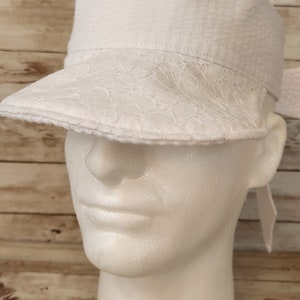 Ladies White Lace Sun Visor