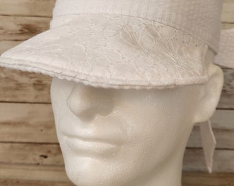 White Straw Visor, Women Summer Hat,visor for Womens, Wide  display picture 2