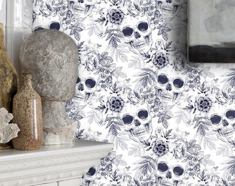 Skull Wallpaper Etsy Skull Wallpaper Etsy