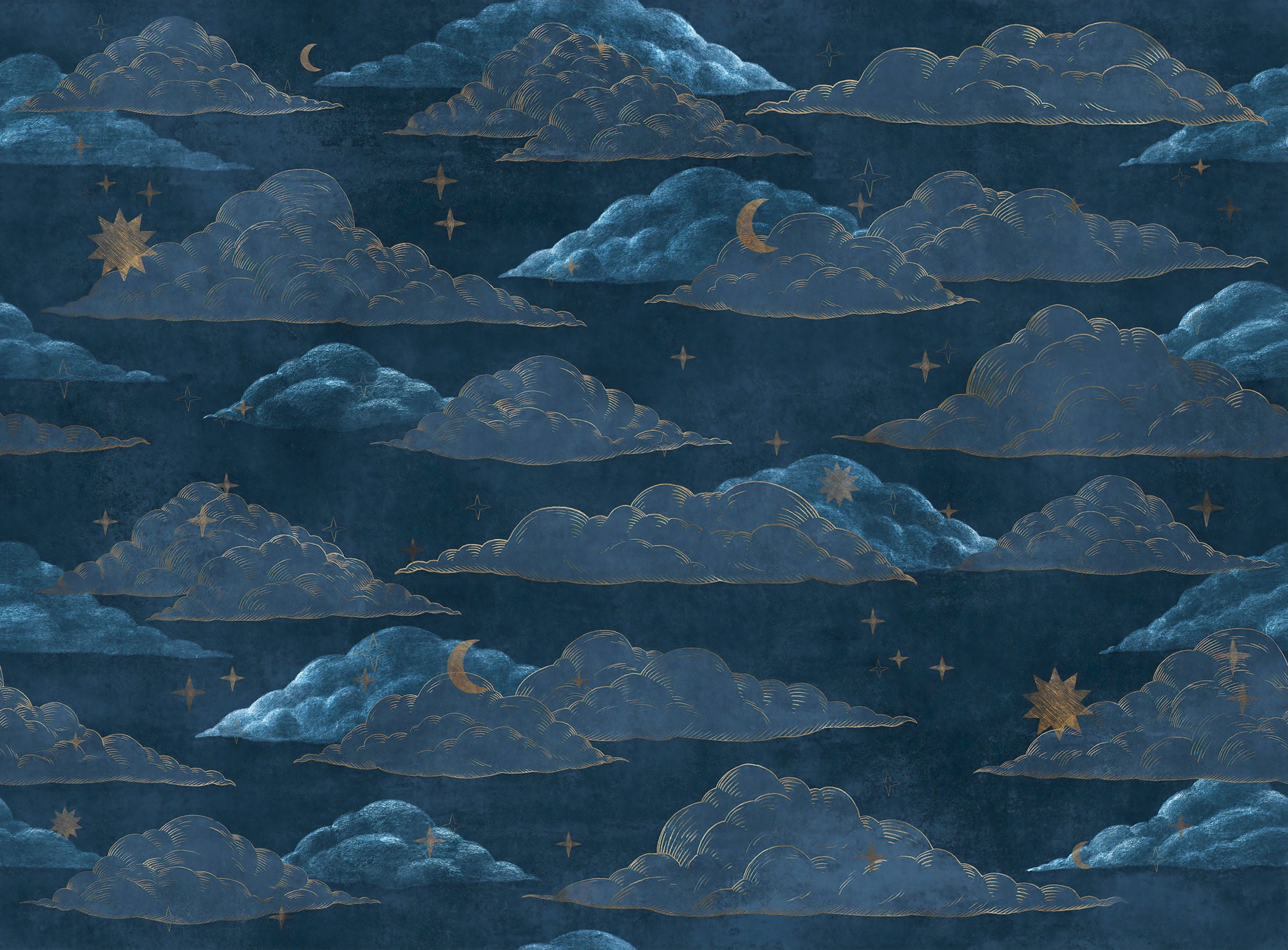 Night Sky Wallpaper For Kids And Nursery Rooms Clouds and Etsy