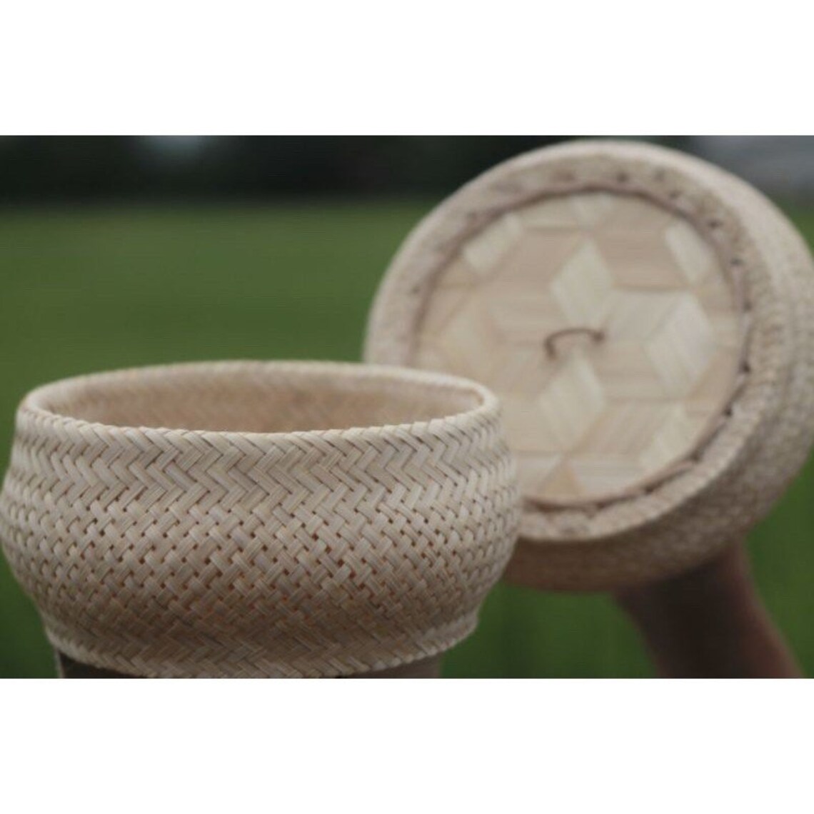 Thai Sticky Rice Steamer Natural Bamboo Weaving Basket Sticky Etsy