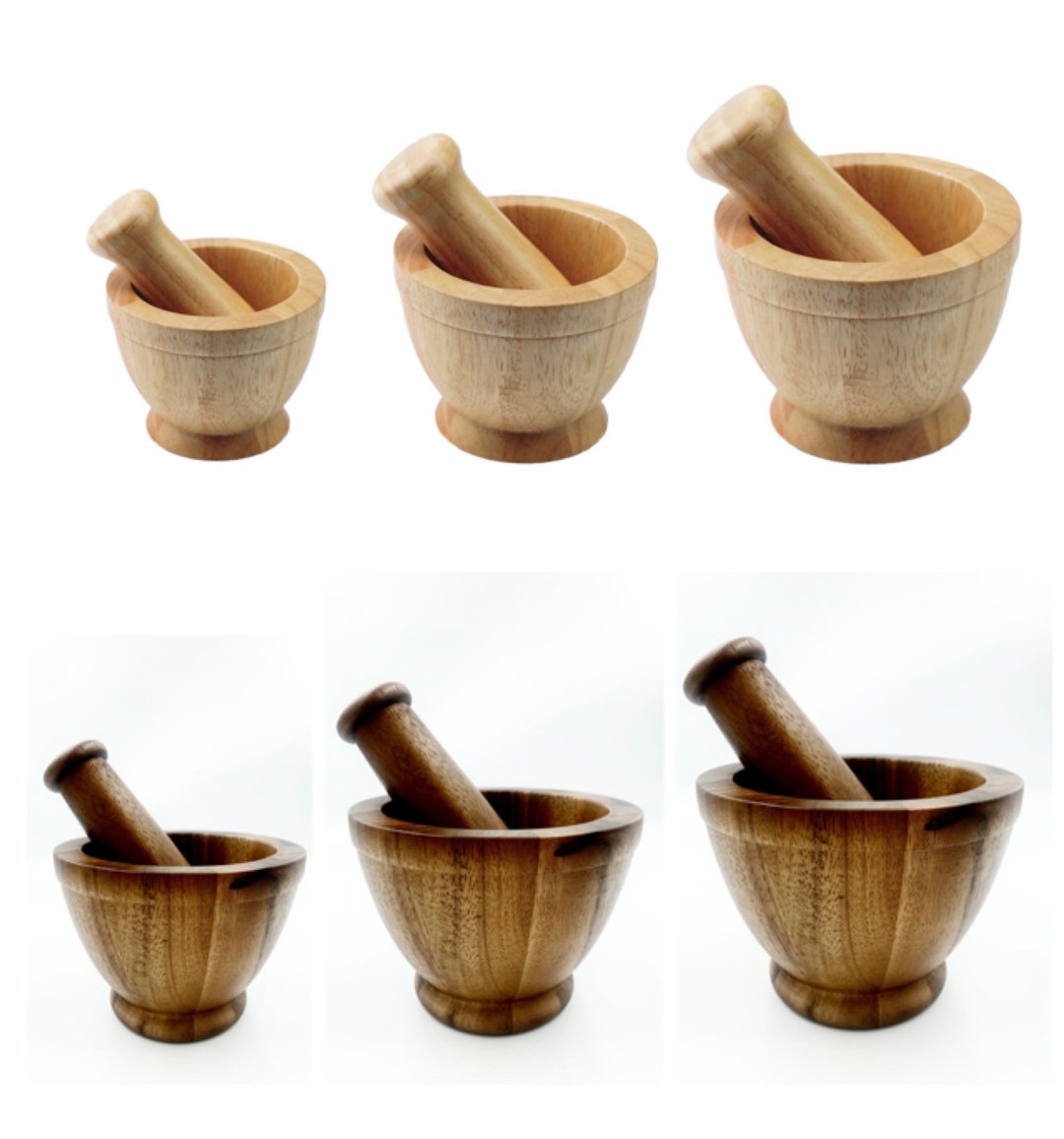 Thai Mortar and Pestle Wood 4 6 8 Super Small Small Etsy