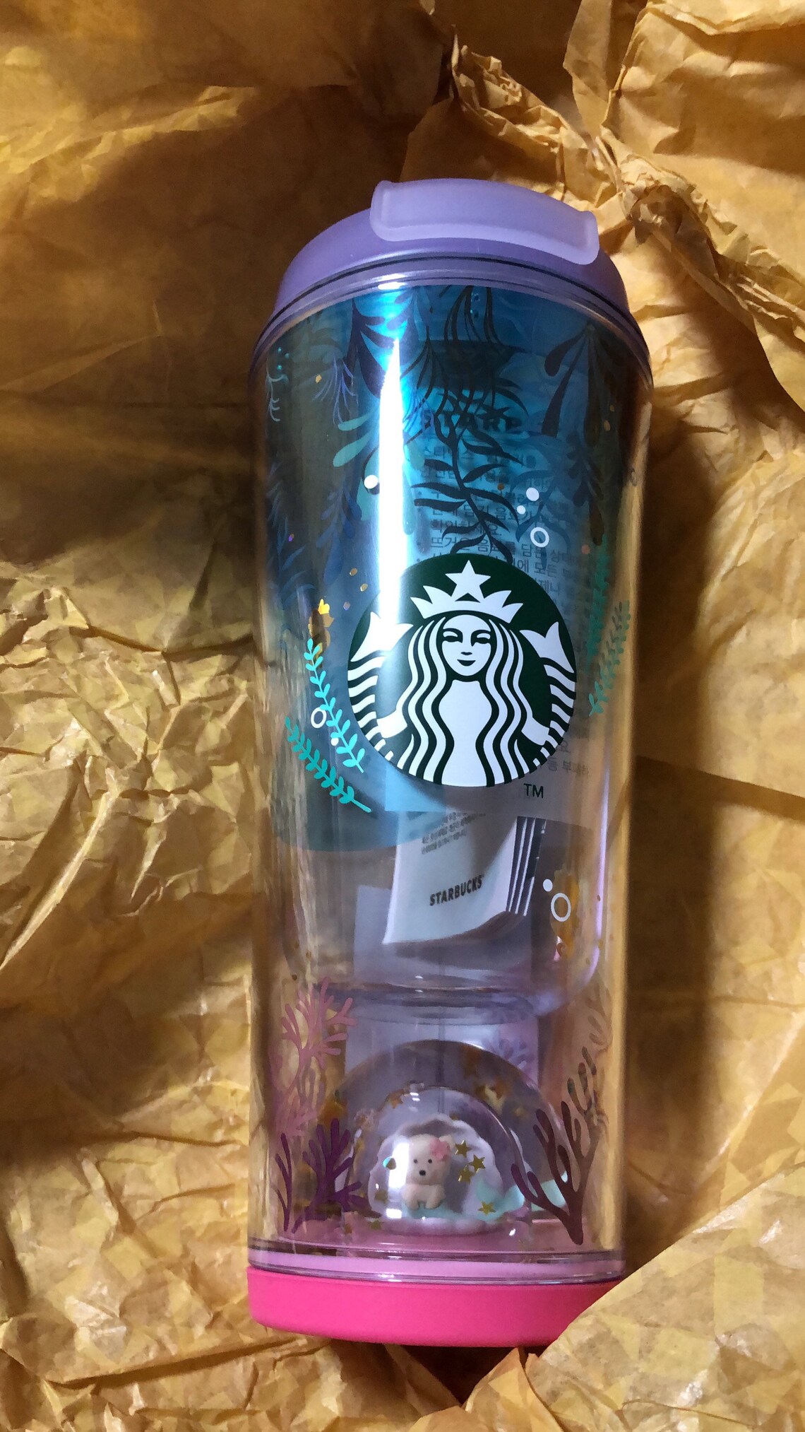 Limited Starbucks Korea Mermaid Water Globe Cup 2021 Edition Etsy