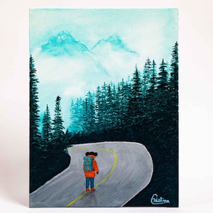 Mickey Mouse acrylic painting for nature and hiking enthusiasts, Pop Art painting, cotton canvas panel artwork by Cristina PopArt