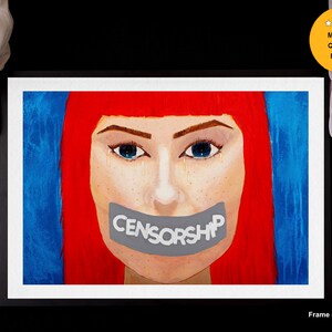 Censorship Fine Art Giclée print of my original Pop Art painting on archival paper