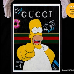 Stampa Fine Art Giclée di Homer Simpson del mio dipinto Pop Art originale su carta d'archivio
