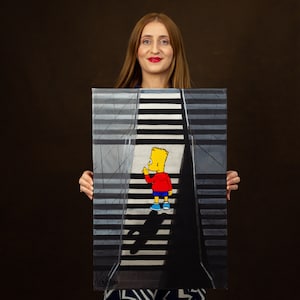 Bart Simpson Original acrylic Pop Art painting, stretched canvas on wooden frame, ready to hang by Cristina PopArt