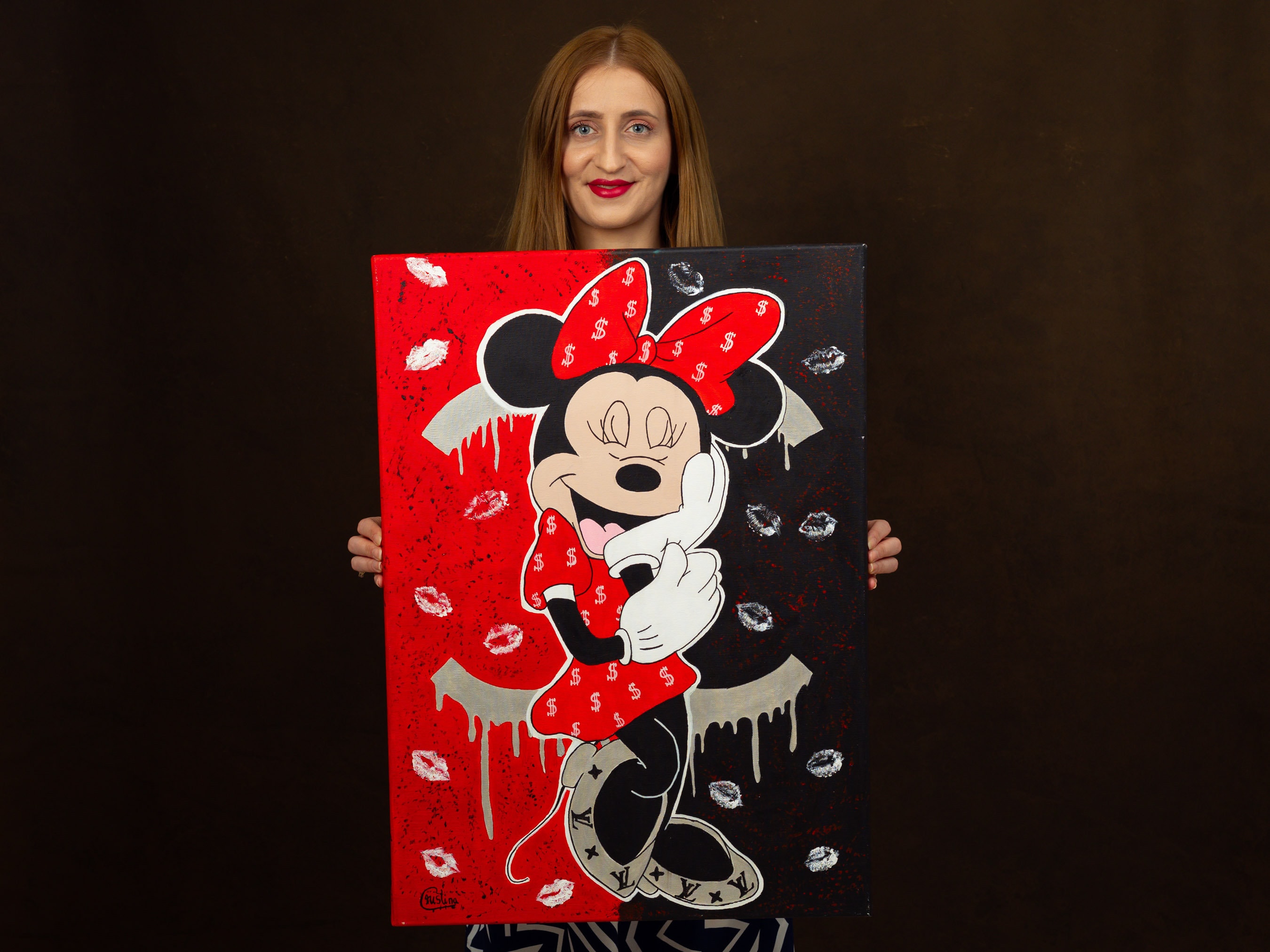 Minni (Minnie Mouse) - Retro Tableau sur toile