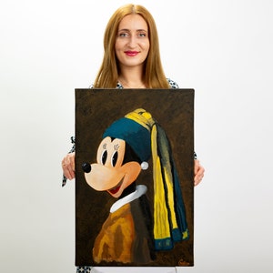 Minnie Mouse Original acrylic Pop Art painting, stretched canvas on wooden frame, ready to hang by Cristina PopArt