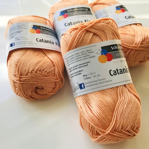 Yarn Schachenmayr Catania Fine, mercerized cotton, amigurumi yarn, bikini yarn, sommer yarn, doll toys yarn, crochet yarn, color apricot