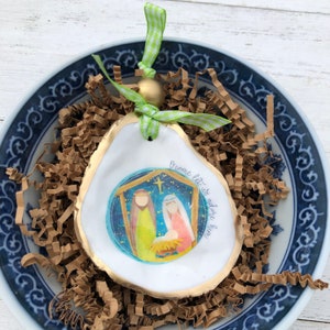 Oyster Ornament | Holy Family Ornament | Nativity Scene