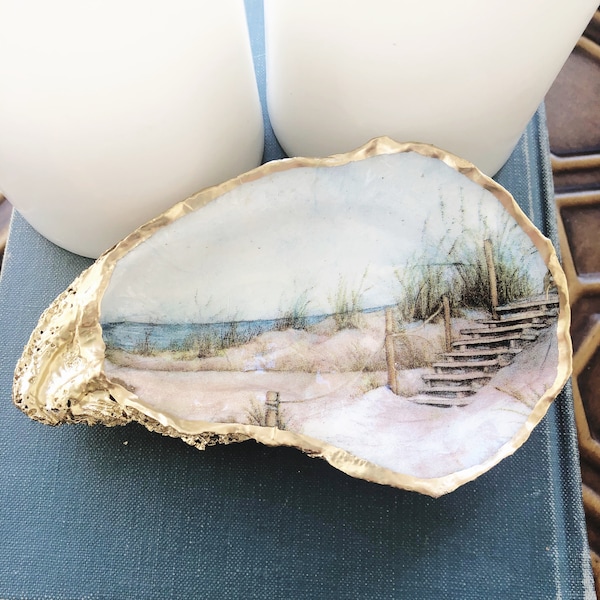 Sand Dune Ring Dish | Oyster Ring Dish | Oyster Jewelry Dish | Shell Ring Dish | Oyster Shell Decor | Oyster Shell Art