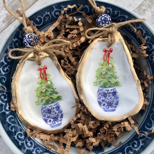 Chinoiserie Tree Ornament Blue and White Chinoiserie Decor Etsy