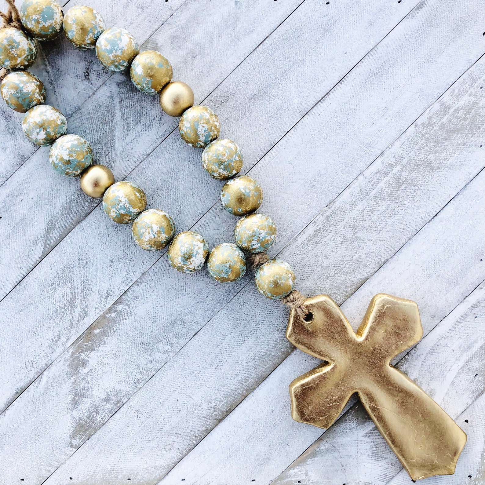 Blessing Beads with Cross Medium Etsy