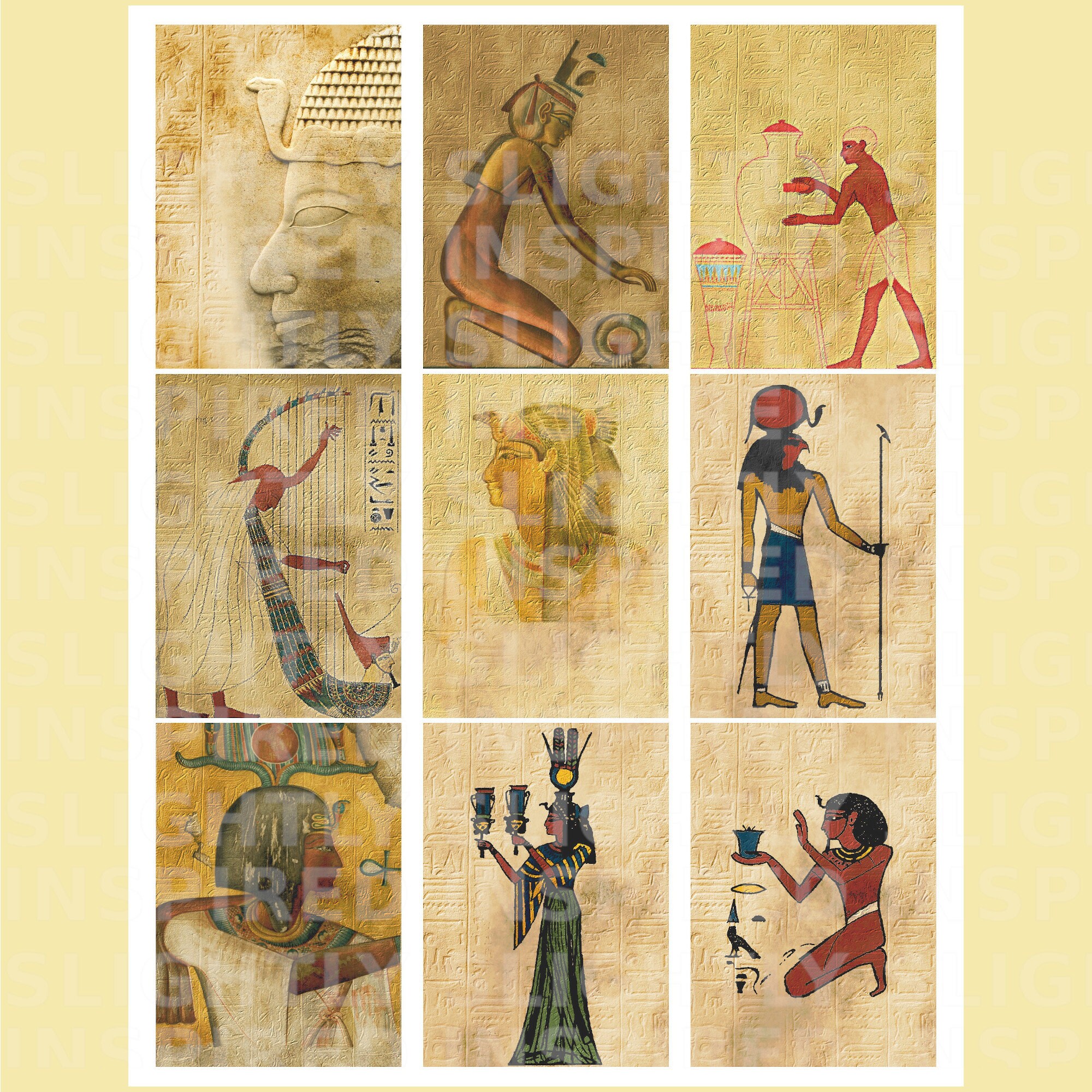 Printable ATC Cards Ancient Egypt, Digital Collage Sheet, Junk Journal ...