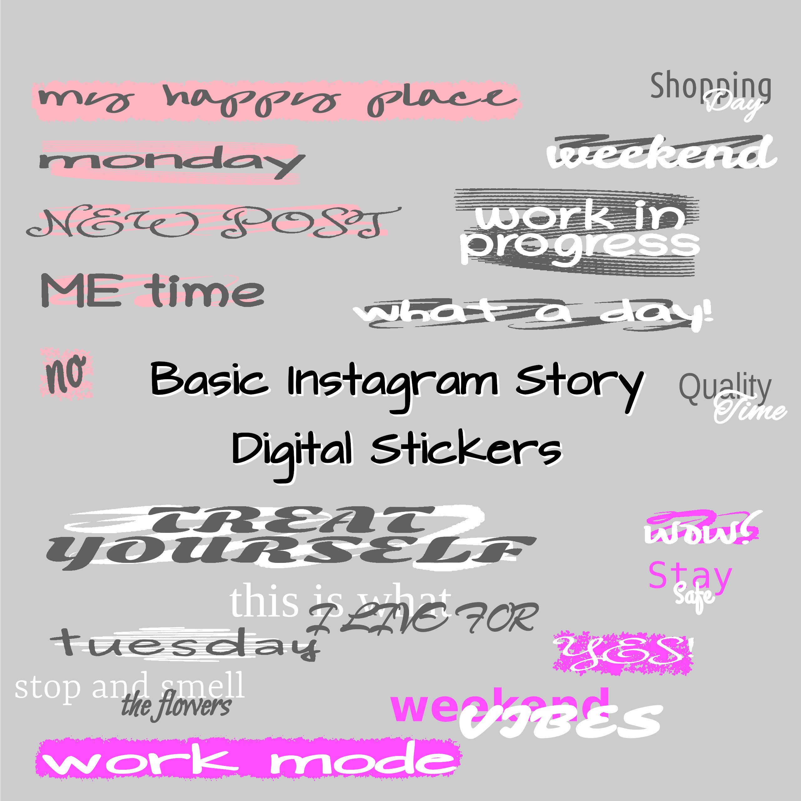 Caption Story Ig Basic Instagram Story Stickers Instagram Caption Caption For | Etsy