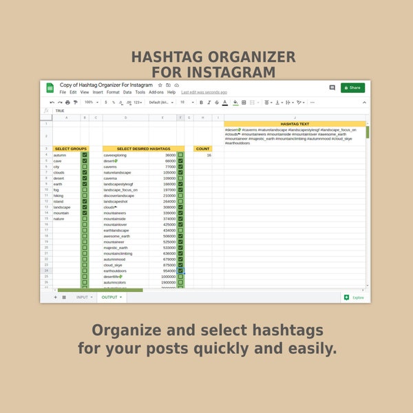 Hashtag Organizer For Instagram, Instagram Planner, Instagram Hashtag, Hashtag Generator, Instagram Post, Instagram Story