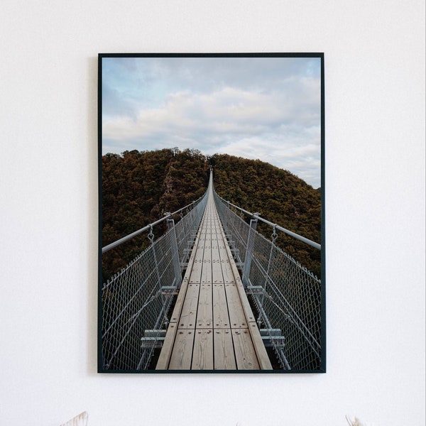 Suspension Bridge | Geierlay Bridge Poster | Photography | Digital Download | Poster | Germany Poster | Hunsrück | Rhineland-Palatinate Poster