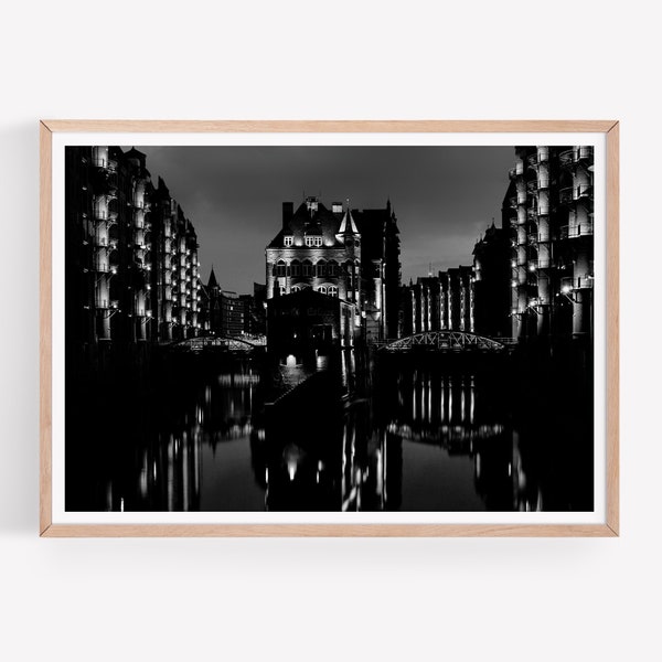 Hamburg | Speicherstadt | Kunstdruck | Digitaler Download | Poster | Photography | Schwarz-Weiß | Street Photo | Fleetschlösschen