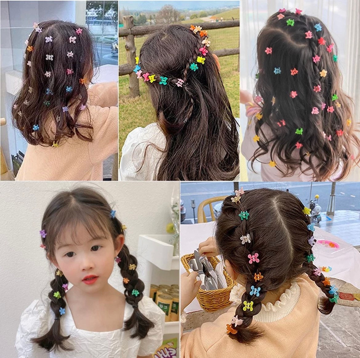 20PC Colourful Small Hair Claws Girls Claw Mini Candy Colour