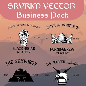 Logotipos de negócios Skyrim para Cricut, pacote Elder Scrolls