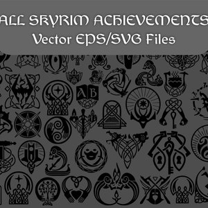 Vector EPS/SVG Skyrim Achievement Award Iconen