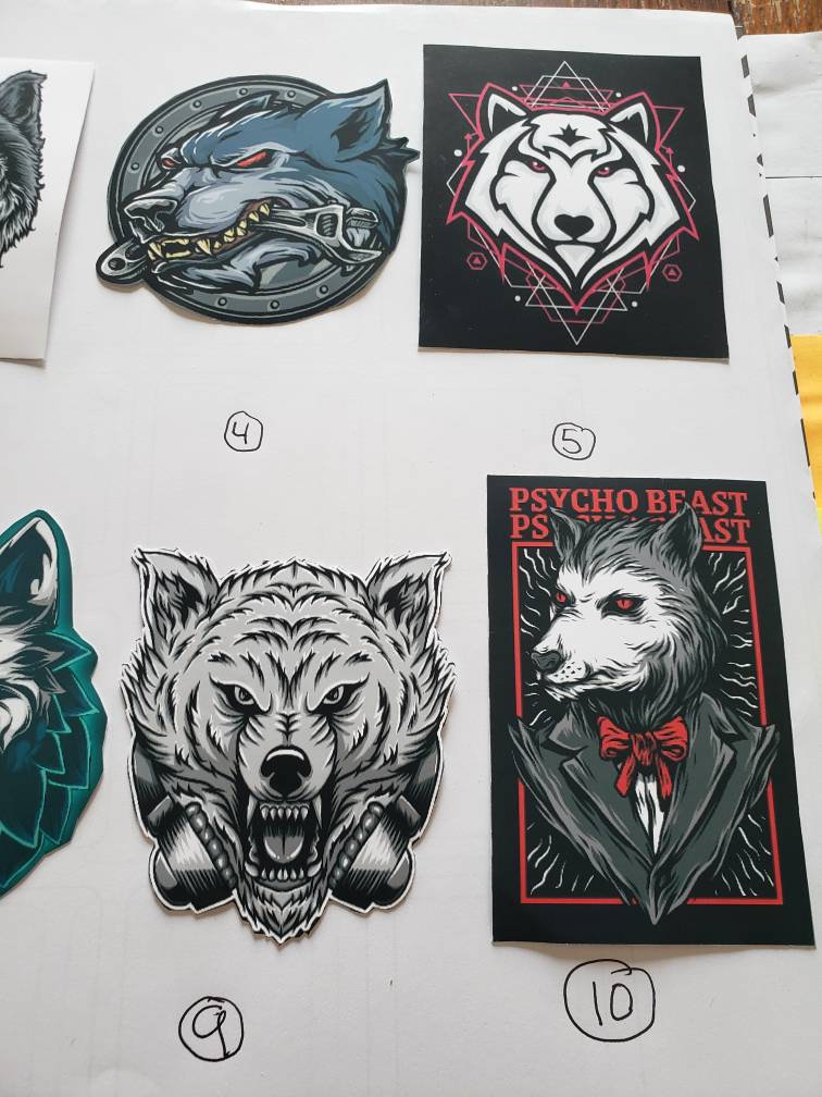 Wolf vinyl decal stickers helmet bike motorcycle car Etsy