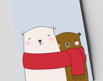 Postkarte "Zwei Bären"