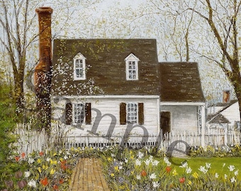 Colonial Williamsburg Spring Garden Giclée Print, Floral Wall Art