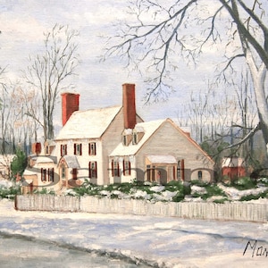 Colonial Williamsburg Giclee Print, St. George Tucker House Winter Scene