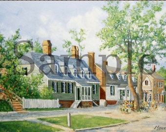 King's Arms Tavern Print, Colonial Williamsburg Townscape, Virginia