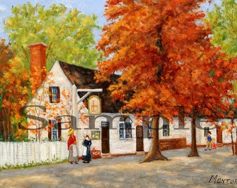 Colonial Williamsburg Print, The Old Post Office, Signed Giclee Art