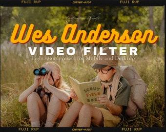 WES ANDERSON LUTs and Video Filter Bundle, Film Presets for Lightroom Mobile and Desktop, Film Aesthetic Look Preset, Warm Retro Film Preset