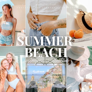 12 SUMMER BEACH Lightroom Mobile & Desktop Presets, Travel Beach Filter For Intagram Blogger, Lifestyle Influcencer Filter, Aesthetic preset