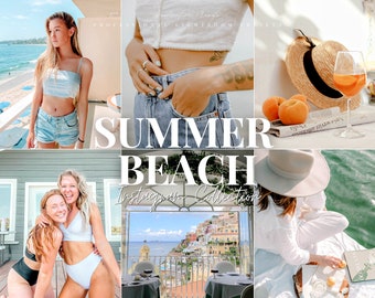 12 SUMMER BEACH Lightroom Mobile & Desktop Presets, Travel Beach Filter For Intagram Blogger, Lifestyle Influcencer Filter, Aesthetic preset