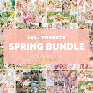 BUNDLE 150 SPRING Lightroom Presets for Mobile & Desktop, Spring Presets for Instagram, Soft Pink Filter, Pastel Presets, Light and Airy