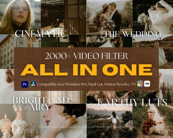 2000+ LUTS Video Filter Bundle, Aesthetic Filter for Instagram Influencer, Video Color Grading for Blogger, Premiere Pro, Reel Video Editing