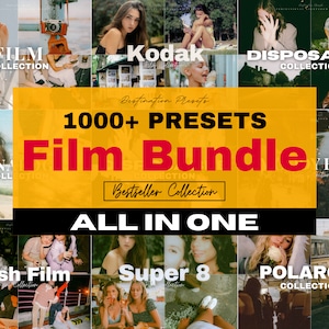 1000 FILM BUNDLE Lightroom Mobile & Desktop Presets, Film Aesthetic Presets for Influencer, Vintage Analog Film, Instagram Film Grain Filter